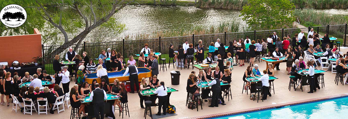 outdoor event by pool and river